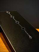 Colar e Pulseira Trevo Preto