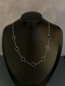 Colar e Pulseira Trevo Preto