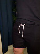 Short de linho Preto