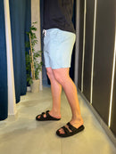 Short de linho Cinza