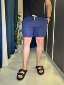Short de linho Azul Marinho