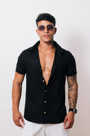 Camisa de Linho Preta
