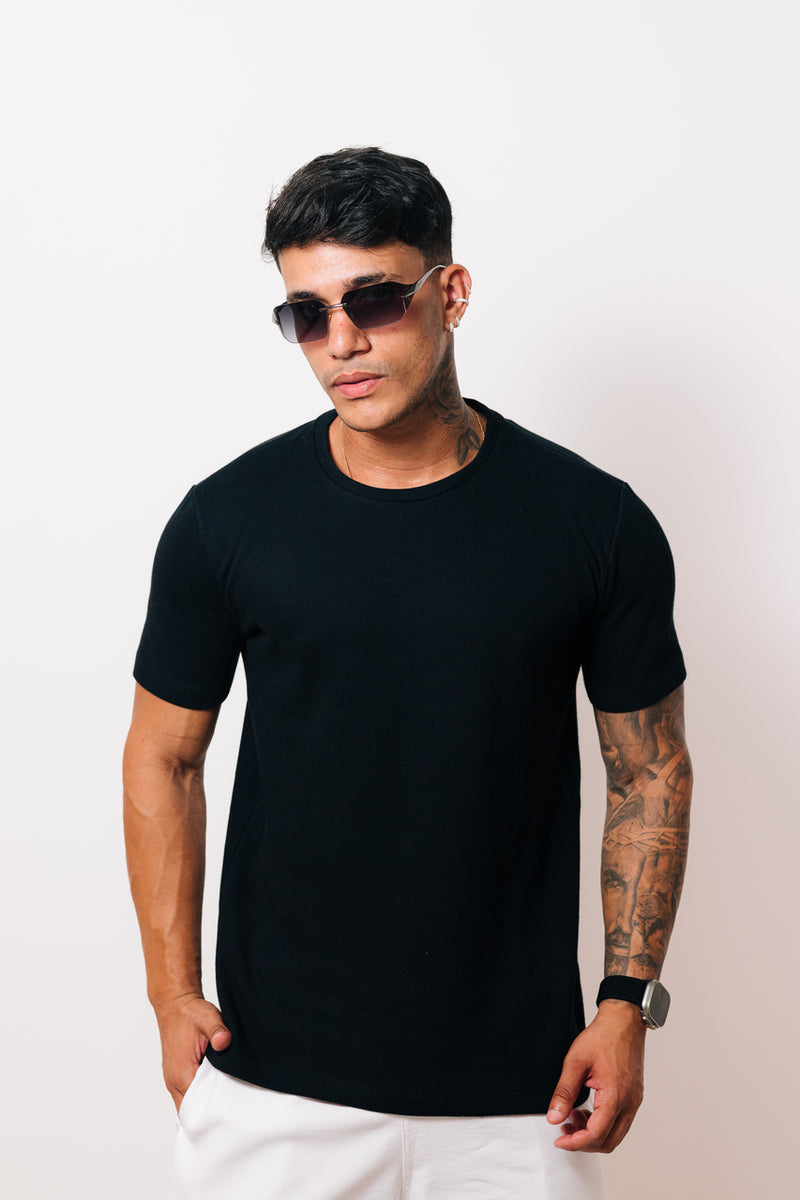 Camisa Canelada Preta