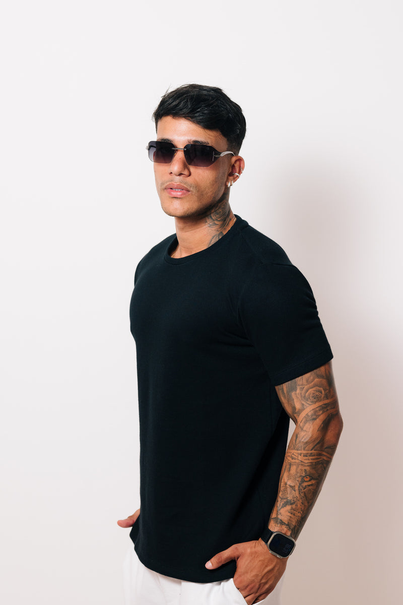 Camisa Canelada Preta