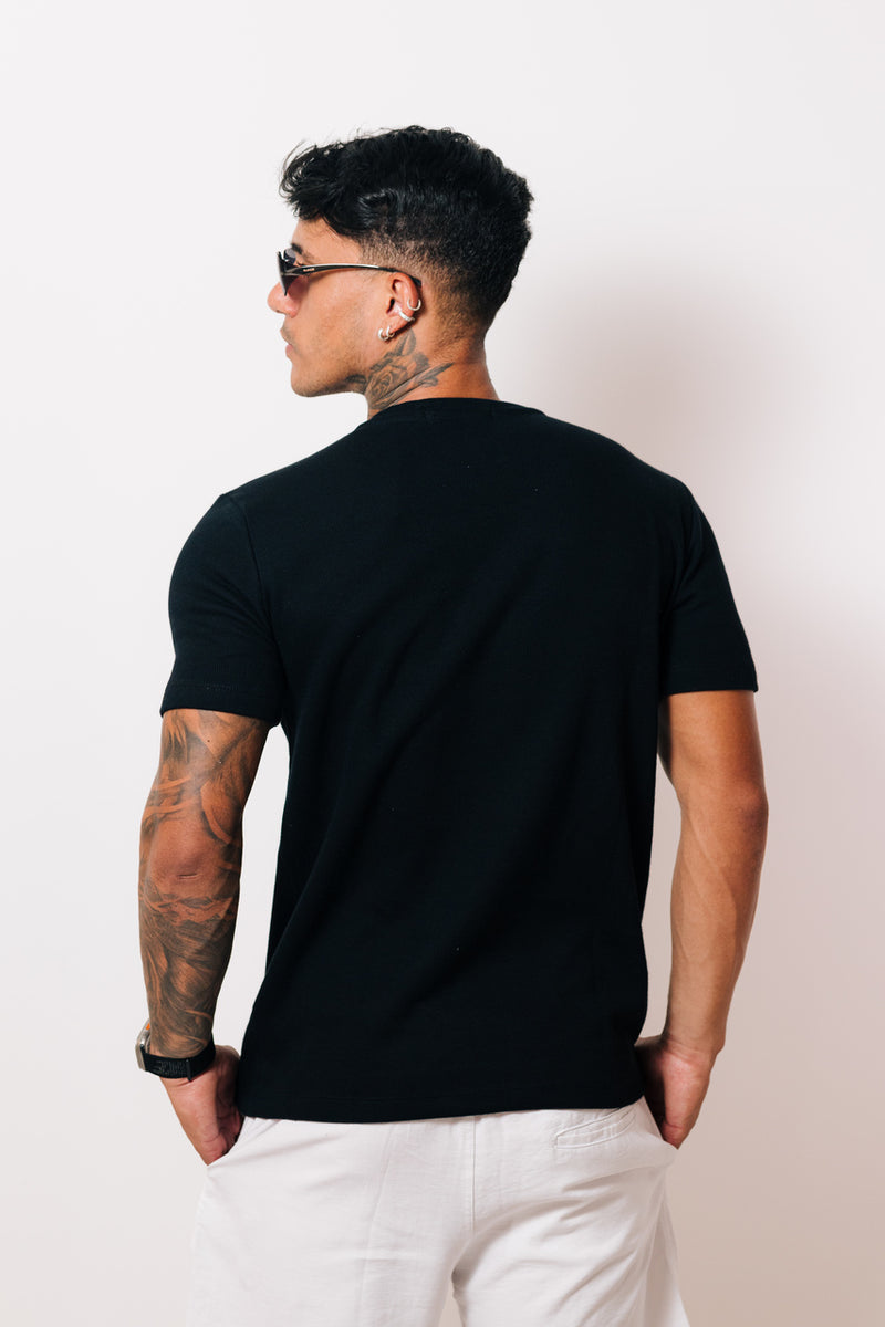 Camisa Canelada Preta