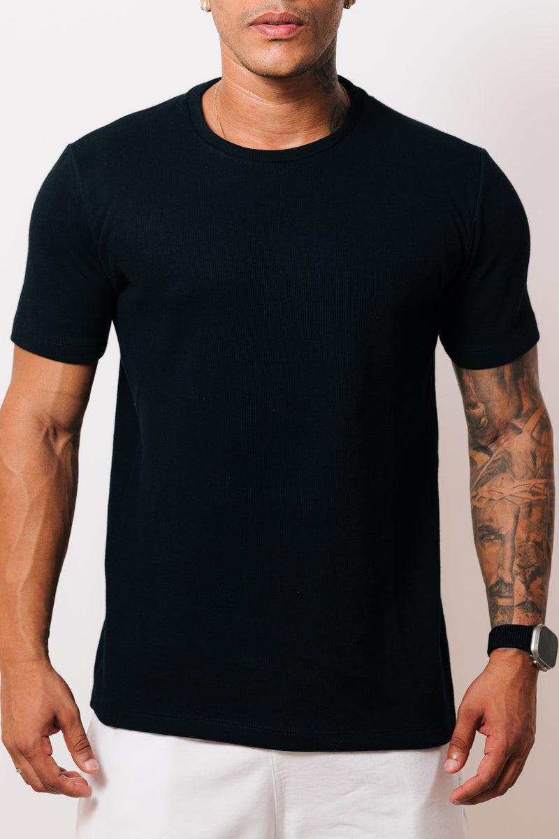 Camisa Canelada Preta