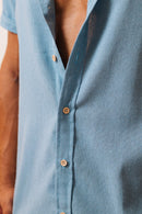 Camisa de Linho Azul Bebê