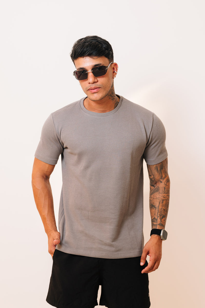 Camisa Canelada Cinza