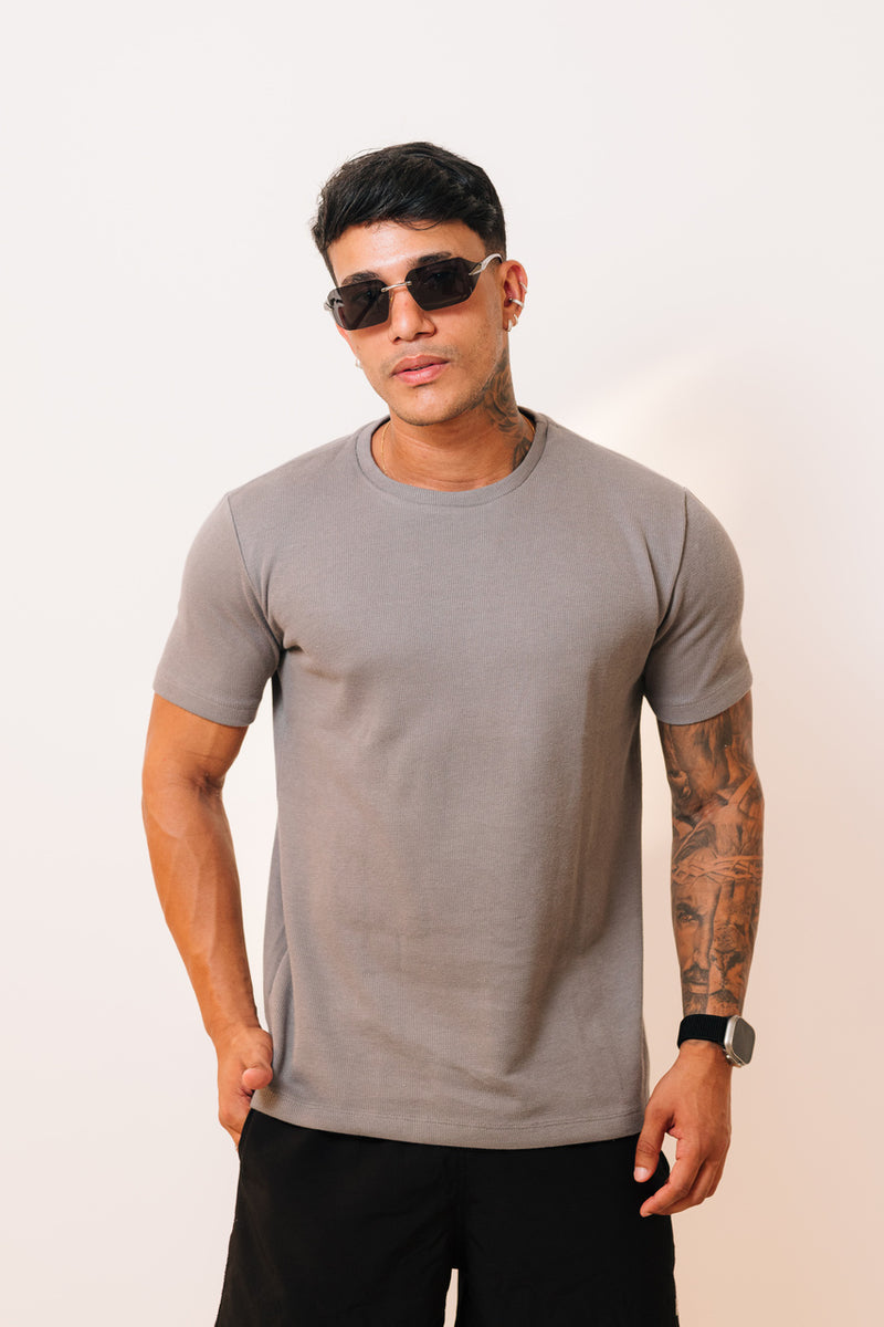 Camisa Canelada Cinza