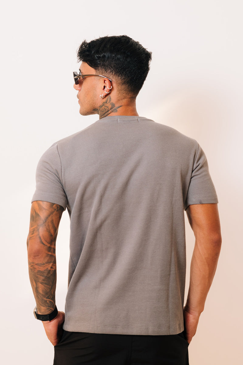 Camisa Canelada Cinza