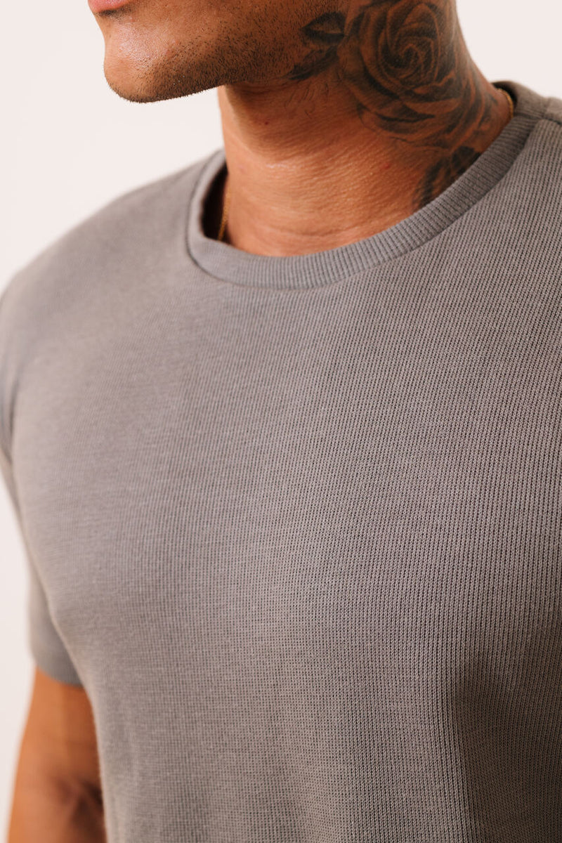 Camisa Canelada Cinza