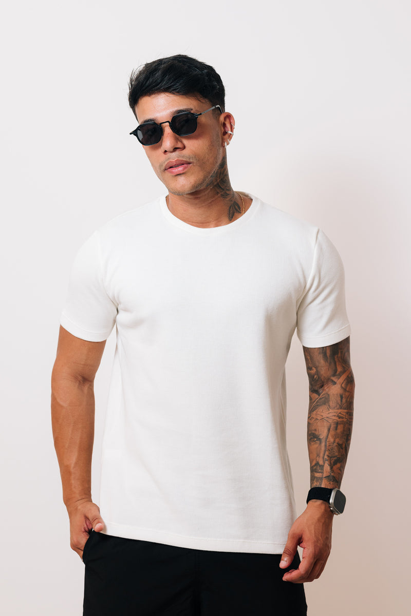 Camisa Canelada Off White