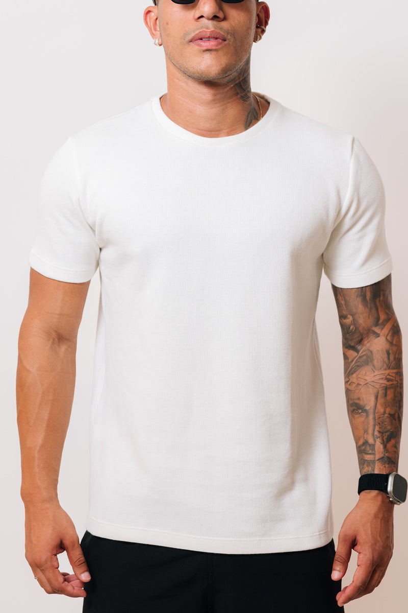 Camisa Canelada Off White