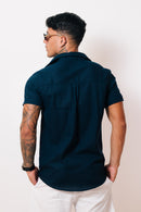 Camisa de Linho Azul Marinho