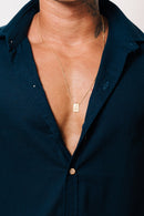 Camisa de Linho Azul Marinho