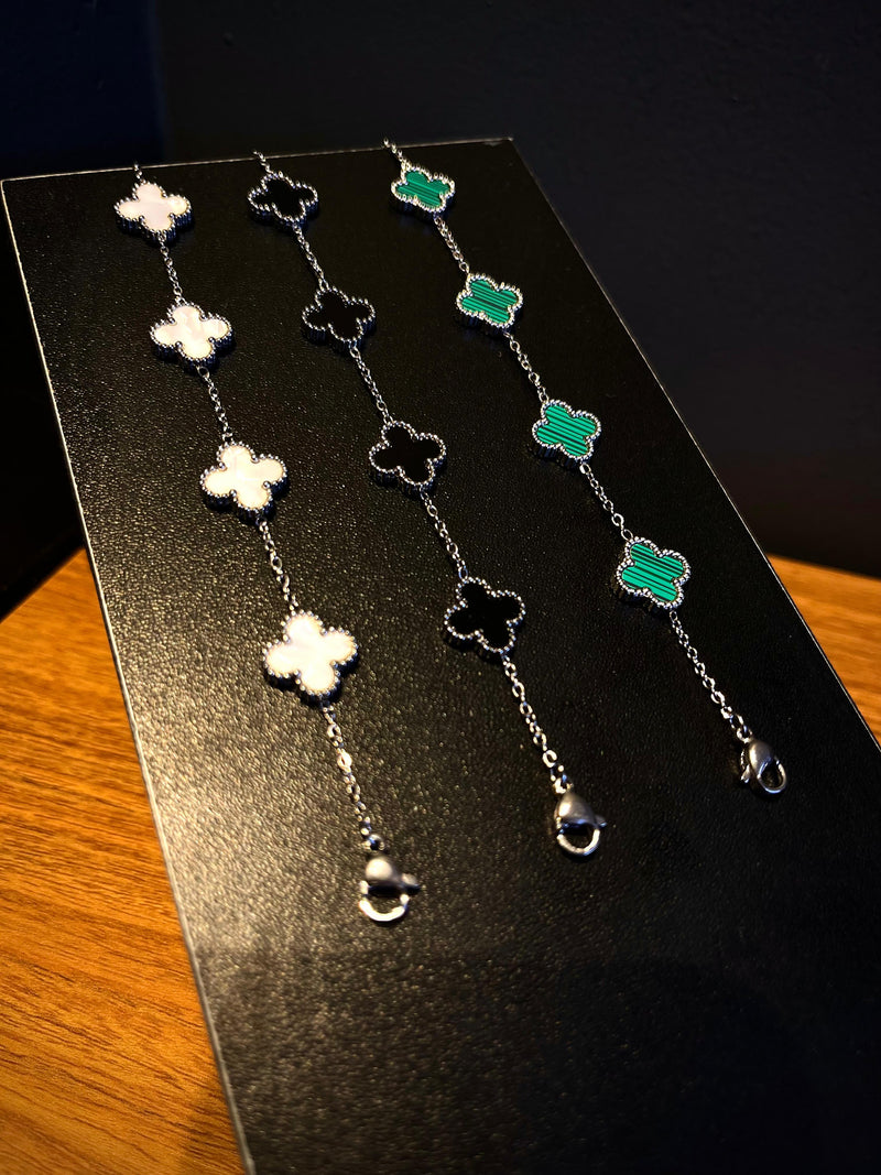 Colar e Pulseira Trevo Verde