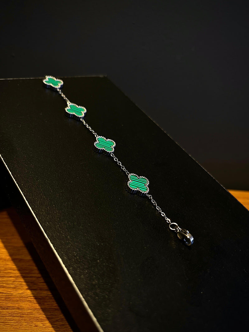 Colar e Pulseira Trevo Verde